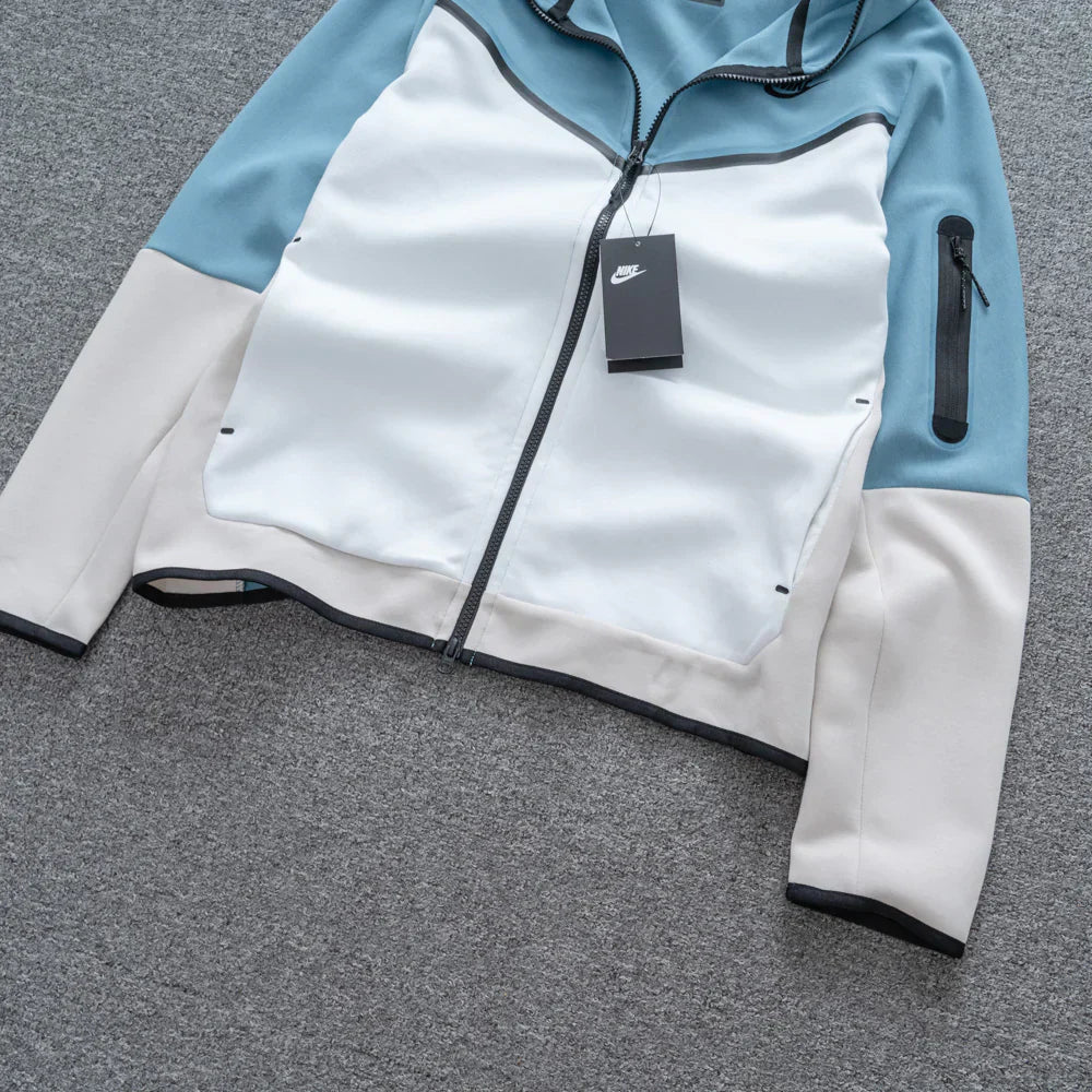 Conjunto NK Tech Fleece Azul e Branco